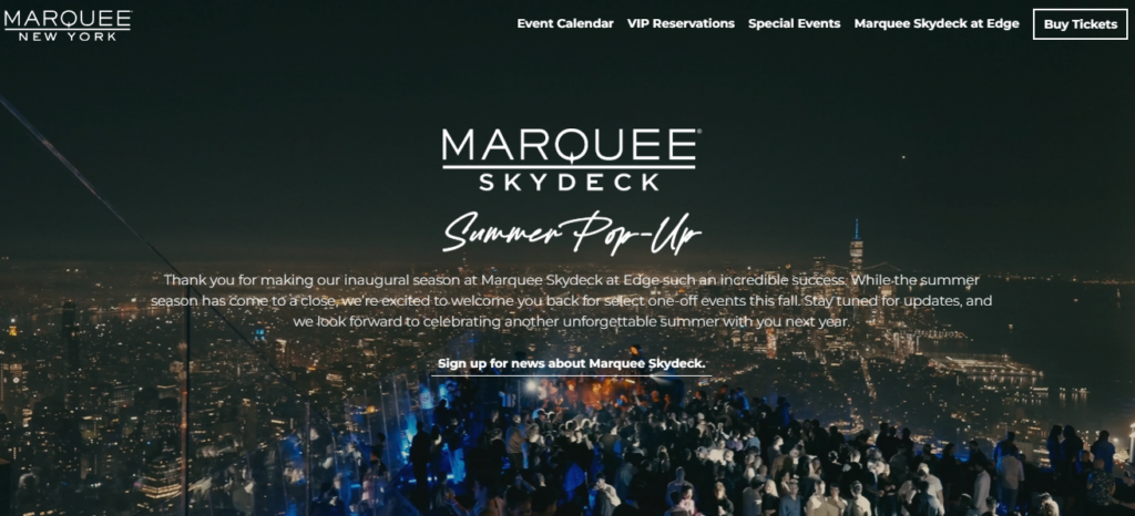Marquee Sky Deck NYC
